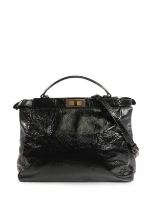 Fendi Pre-Owned Peekaboo patent leather handbag - Black