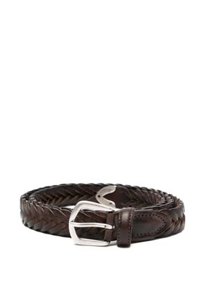 Eleventy braided leather belt - Brown