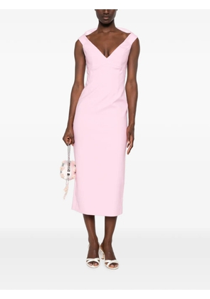 Solace London Monica V-neck sleeveless midi dress - Pink