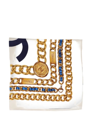 CHANEL Pre-Owned chain-print scarf - Neutrals