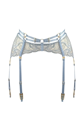 Bordelle Pearl embroidered suspender belt - Blue