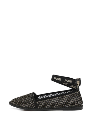 Christian Dior Pre-Owned Nicely D mesh ankle-wrap ballet flats - Black