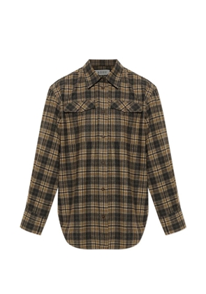 Róhe check-patterned pocket shirt - Brown