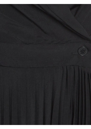 SANDRO pleated long-sleeve midi dress - Black