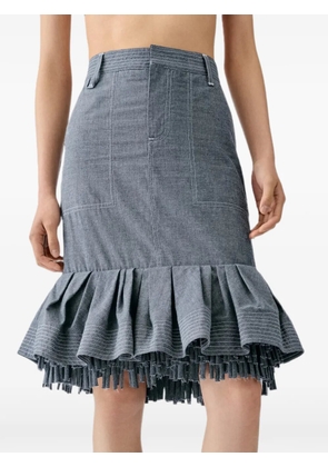 Jacquemus ruffled fringe-trimmed skirt - Blue