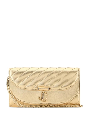 Jimmy Choo Avenue Curve quilted clutch bag - Gold