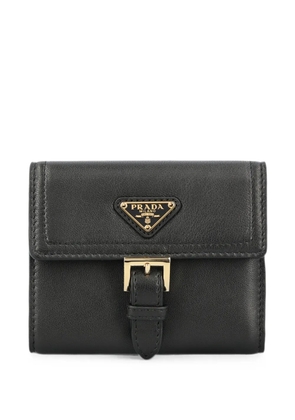 Prada buckle-fastening logo-plaque wallet - Black
