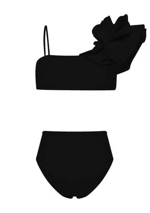 Maygel Coronel Costa ruffled bikini set - Black