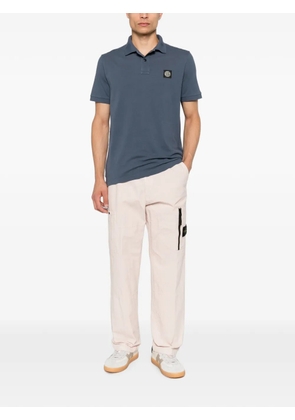 Stone Island logo-patch loose-fit cotton cargo pants - Pink