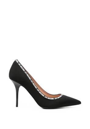Love Moschino logo-detail pointed-toe pumps - Black