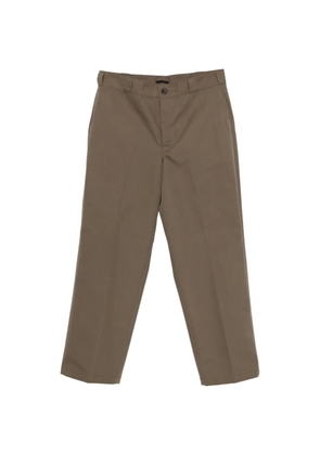 Prada logo-plaque straight-leg trousers - Brown