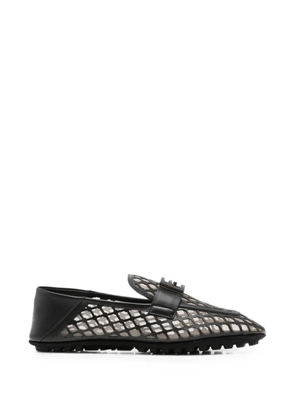 FENDI FF-logo cut-out ballet flats - Black
