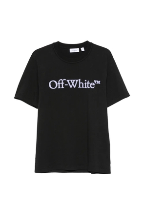 Off-White logo-embroidered cotton T-shirt - Black