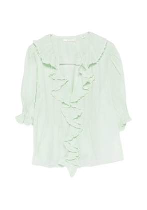 DÔEN Henri ruffled blouse - Green