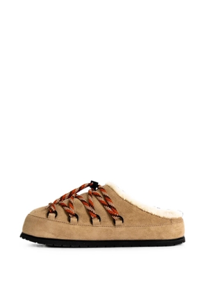 Prada shearling-lined suede mules - Neutrals
