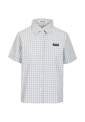 Miu Miu check-pattern poplin shirt - White