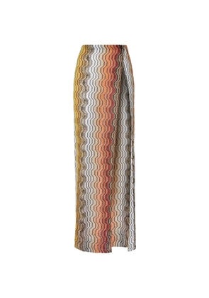 Missoni long skirt in viscose lamé with greek motif - Orange