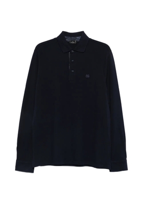 ETRO logo-embroidered long-sleeve polo shirt - Blue