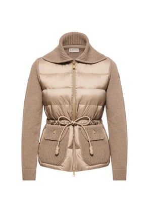 Moncler quilted drawstring-waist cardigan - Neutrals