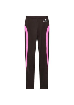 Balenciaga logo-print panelled leggings - Brown