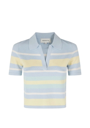 SEROYA Panie striped polo shirt - Blue
