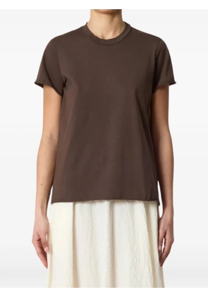 Labo Art raw-edge short-sleeve T-shirt - Brown
