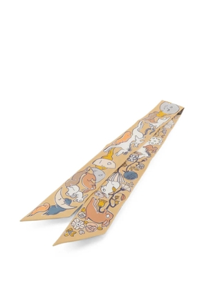 Hermès Pre-Owned Twilly animal-print scarf - Neutrals