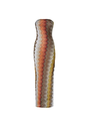 Missoni long cover-up with side slit and Greek motif - Yellow