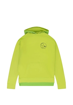 RHUDE layered-effect logo-print hoodie - Green