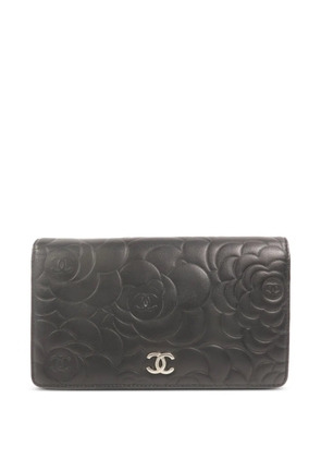 CHANEL Pre-Owned Camellia leather wallet - Black