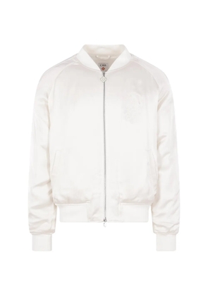 Casablanca Hotel Emblem logo-embroidered bomber jacket - White