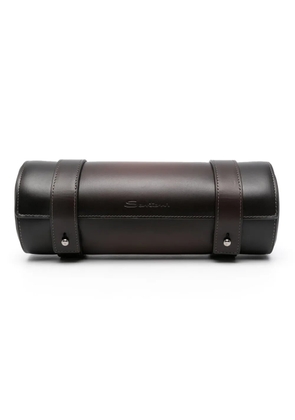Santoni leather watch box - Brown