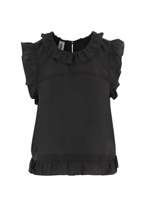 The Garment ruffled silk top - Black