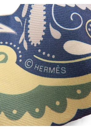 Hermès Pre-Owned Twilly Guepards Bandana scarf - Blue