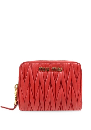 Miu Miu Pre-Owned Matelassé leather wallet - Red