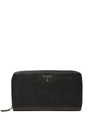 Prada Pre-Owned 2000-2013 Saffiano Zip Around Travel Wallet long wallets - Black