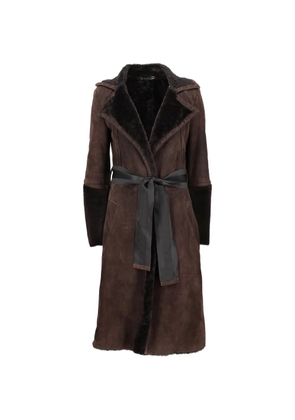 Gucci Pre-Owned belted shearling coat - Brown