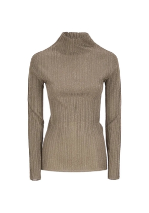 Fabiana Filippi fine-knit turtle-neck top - Brown