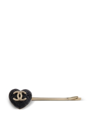 CHANEL Pre-Owned quilted CC hair clip - Gold