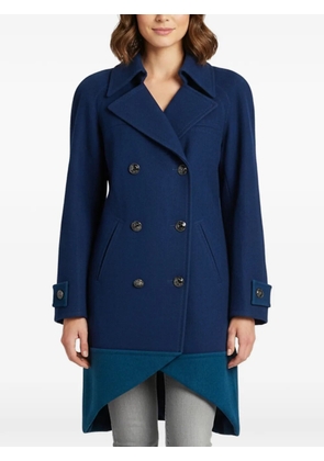 CHANEL Pre-Owned asymmetric double-breasted coat - Blue