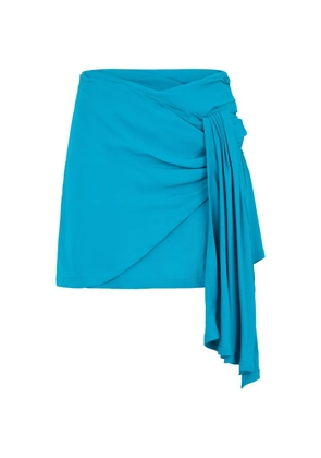 Alberta Ferretti asymmetric draped mini skirt - Blue