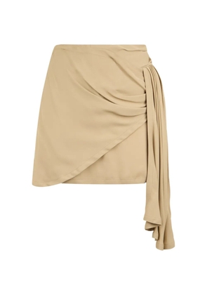 Alberta Ferretti draped wrap mini skirt - Neutrals