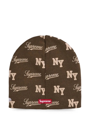 Supreme xNew Era logo beanie - Brown