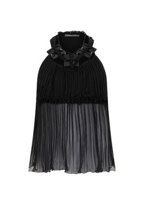Alberta Ferretti ruffled pleated top - Black