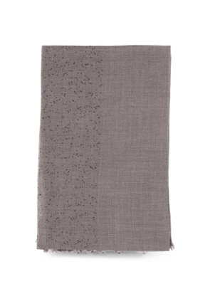 Faliero Sarti sequin-embellished fringed scarf - Grey