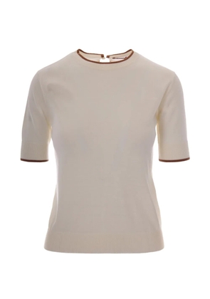 Max Mara contrast-trim short-sleeve T-shirt - White