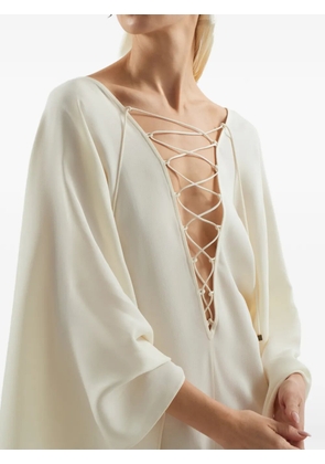 Taller Marmo Bonny fringed headscarf - Neutrals