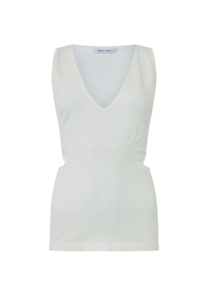 Alberta Ferretti cut-out V-neck tank top - White