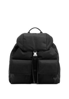 AMI Paris nylon Marcel flap backpack - Black