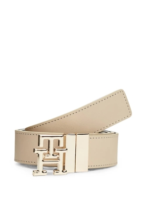 Tommy Hilfiger logo-monogram reversible belt - Neutrals